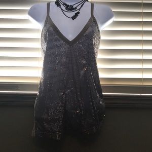 Sequins silver tank top